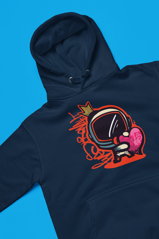 LOVESTRONAUT Heart Hoodie (Orange Print)